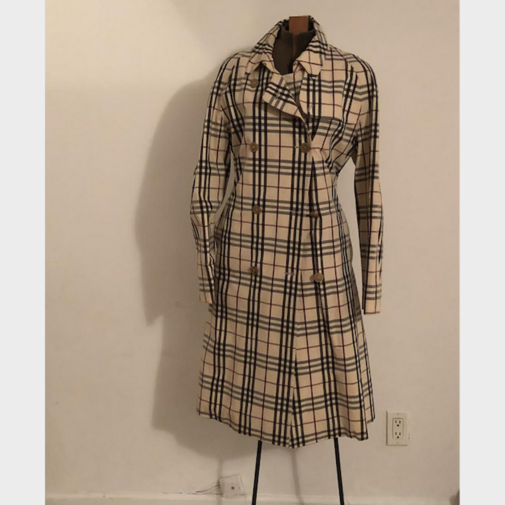 Burberry Nova Check double breasted trench coat